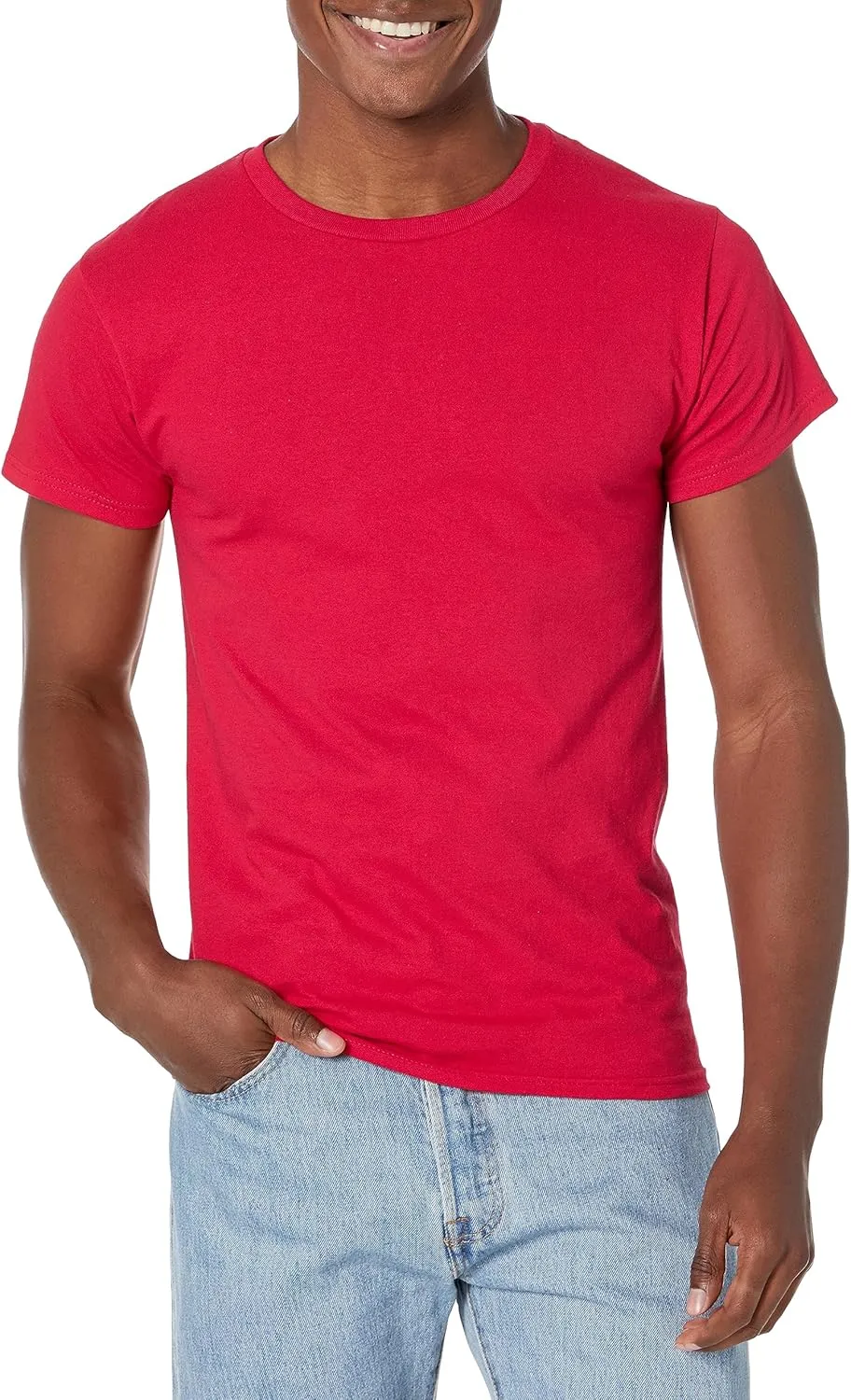 Hanes Men's Essential-T Cotton T-Shirt, Athletic Crimson_Discontinued