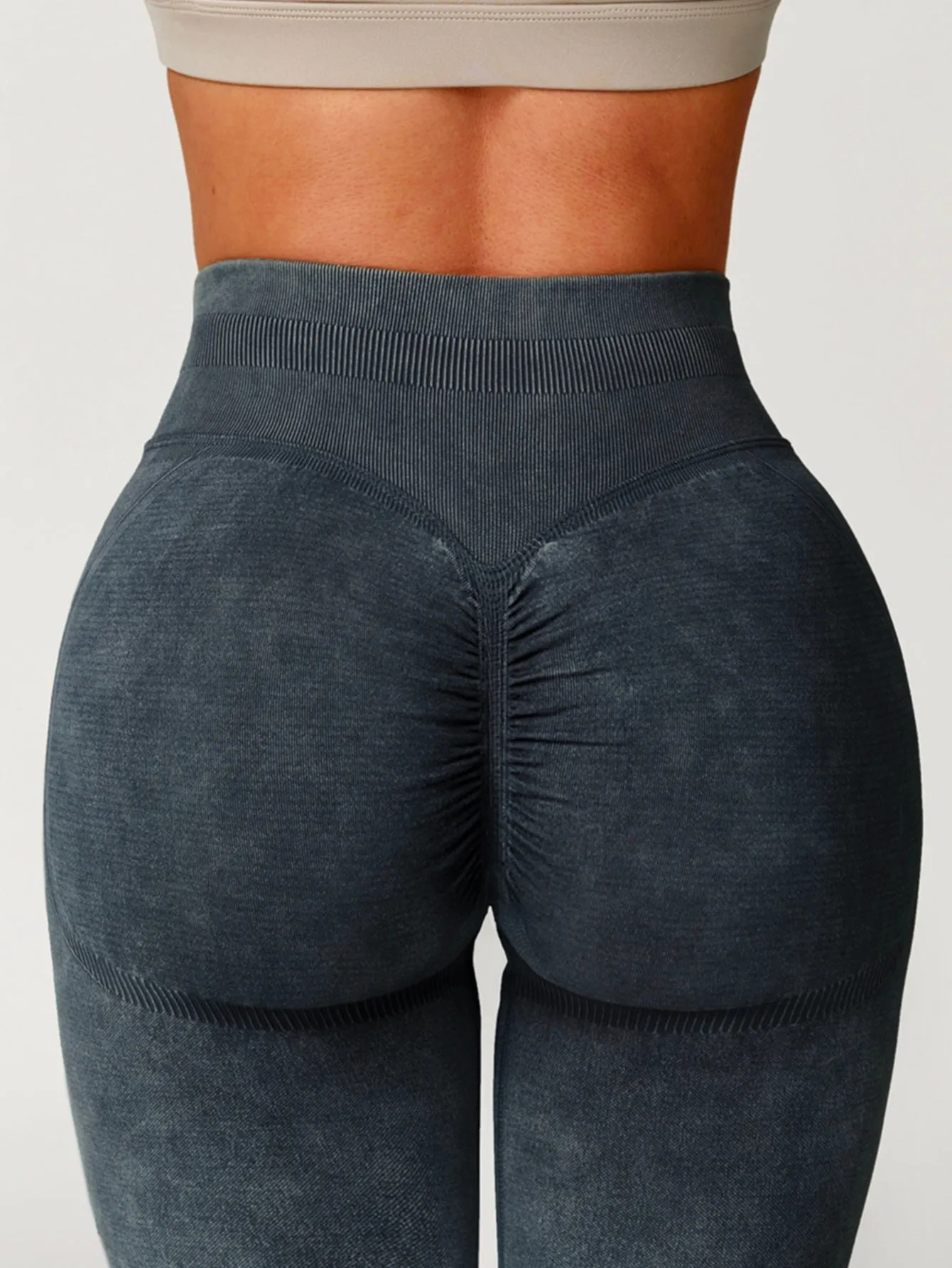 High Waist Acid Wash Butt-Lifting Seamless Leggings