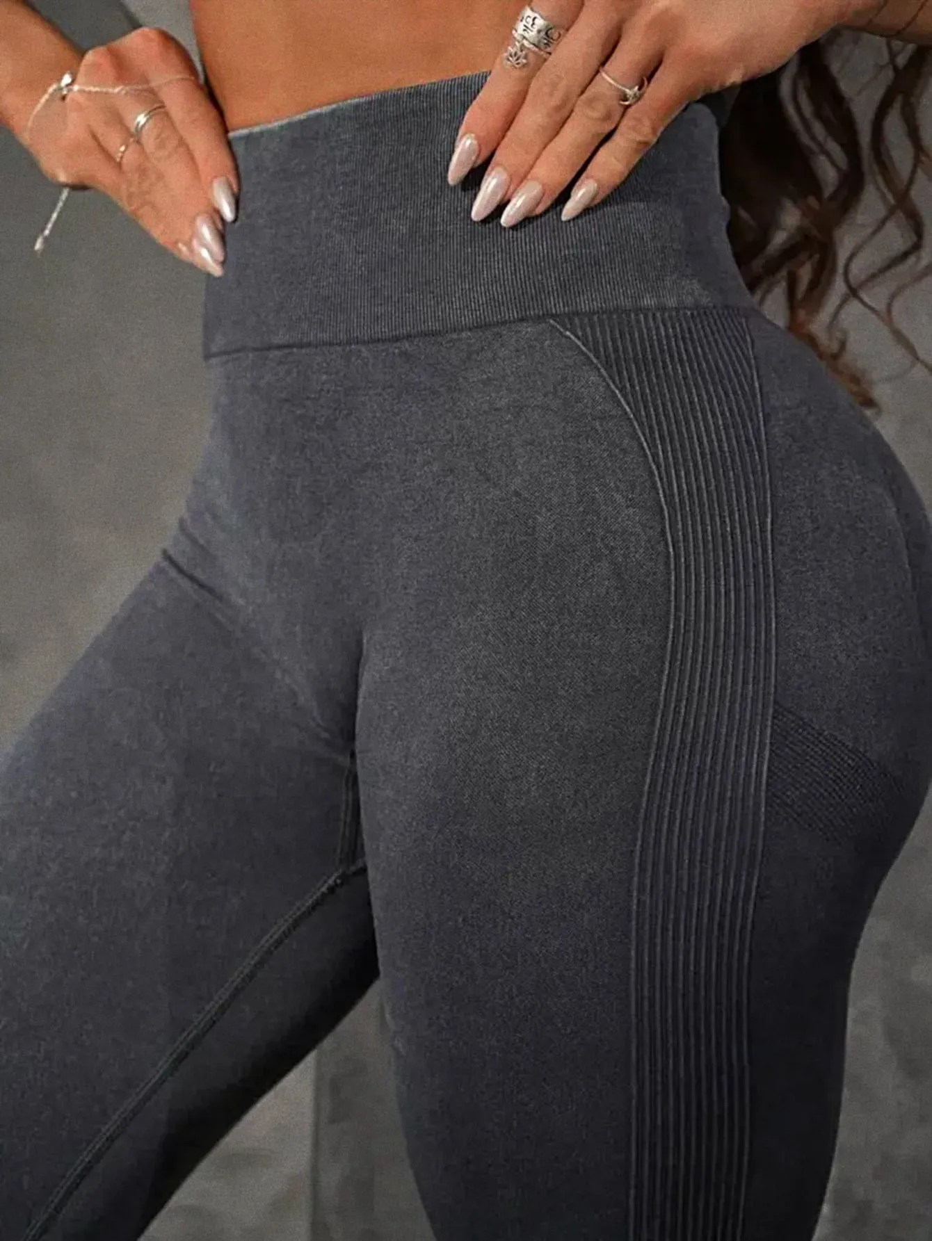High Waist Acid Washed Butt-lifting Leggings