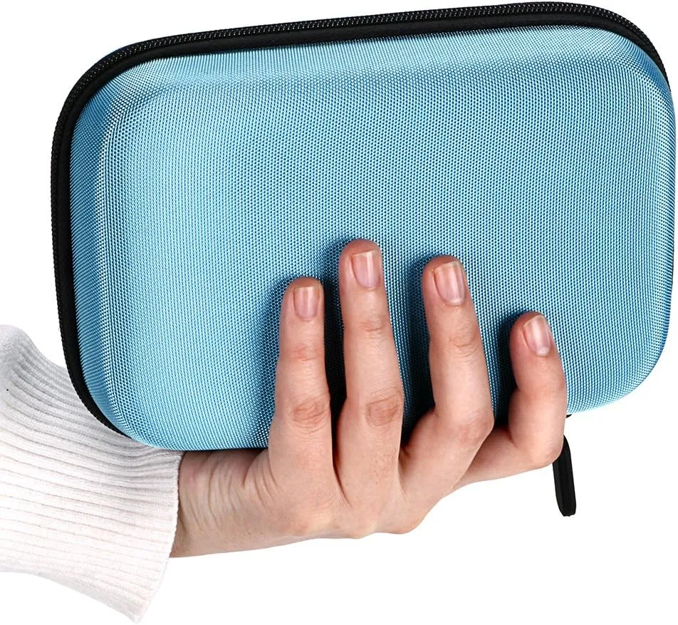 Hipiwe Hard Shell Essential Oil Carrying Case Holds 12 Bottles (Can hold 5ml, 10ml, &10ml Rollers) Travel Size Essential Oils Bag Organizer (Blue)