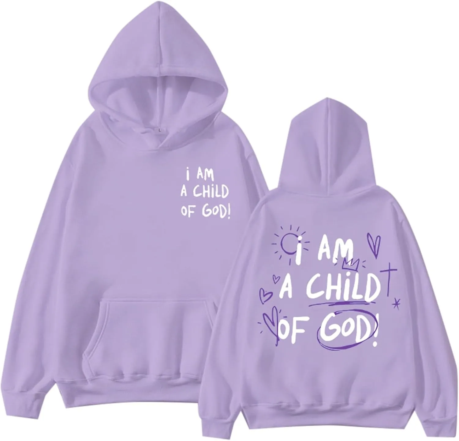I Am A Child of God Hoodie Christian Sweatshirts for Women Faith Religious God Pullover Long Sleeve Tops with Pocket