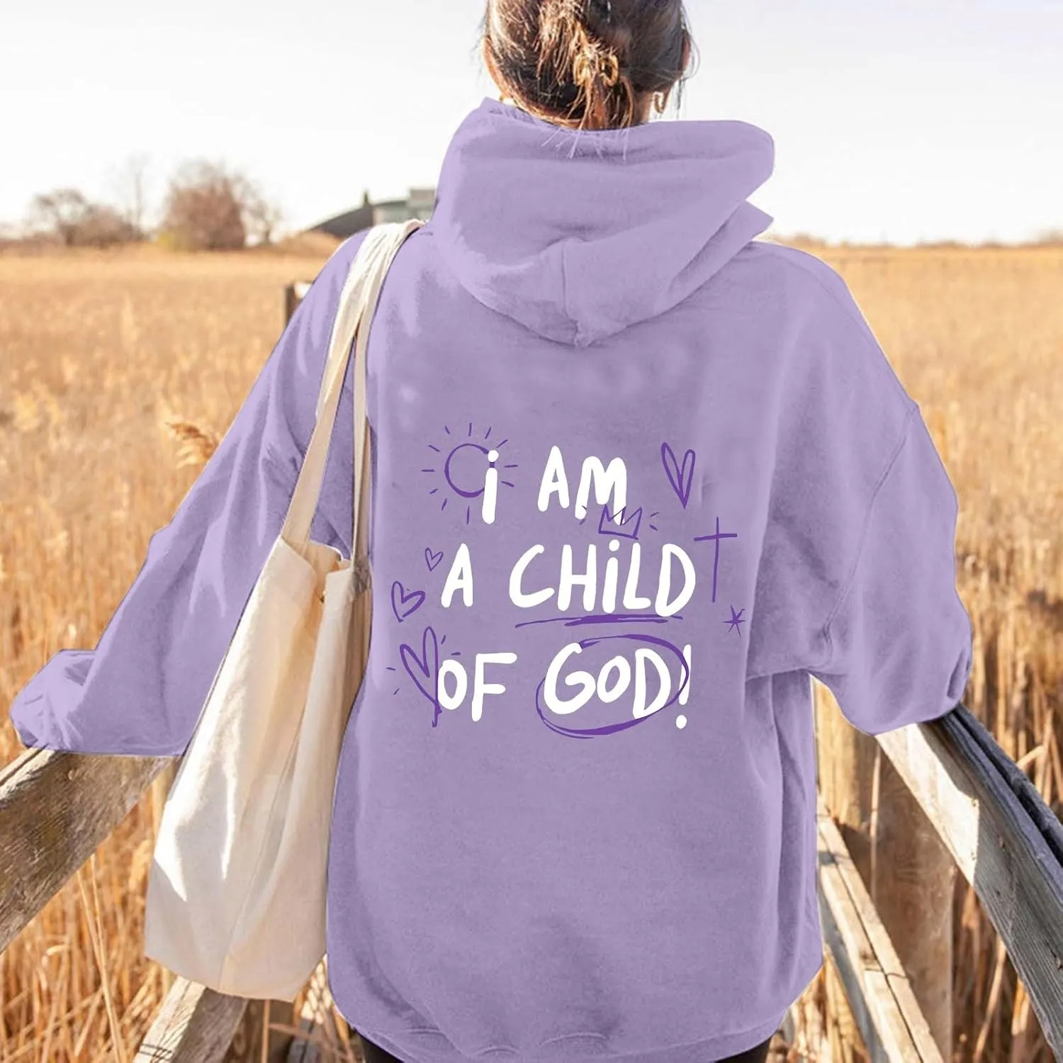 I Am A Child of God Hoodie Christian Sweatshirts for Women Faith Religious God Pullover Long Sleeve Tops with Pocket