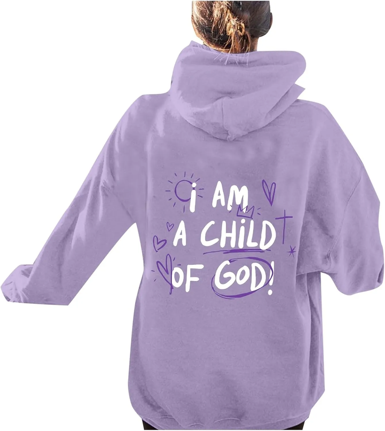 I Am A Child of God Hoodie Christian Sweatshirts for Women Faith Religious God Pullover Long Sleeve Tops with Pocket