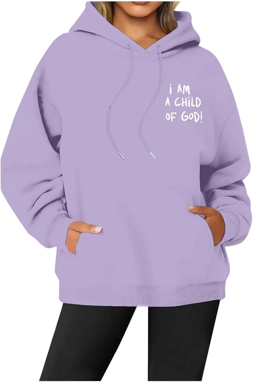 I Am A Child of God Hoodie Christian Sweatshirts for Women Faith Religious God Pullover Long Sleeve Tops with Pocket