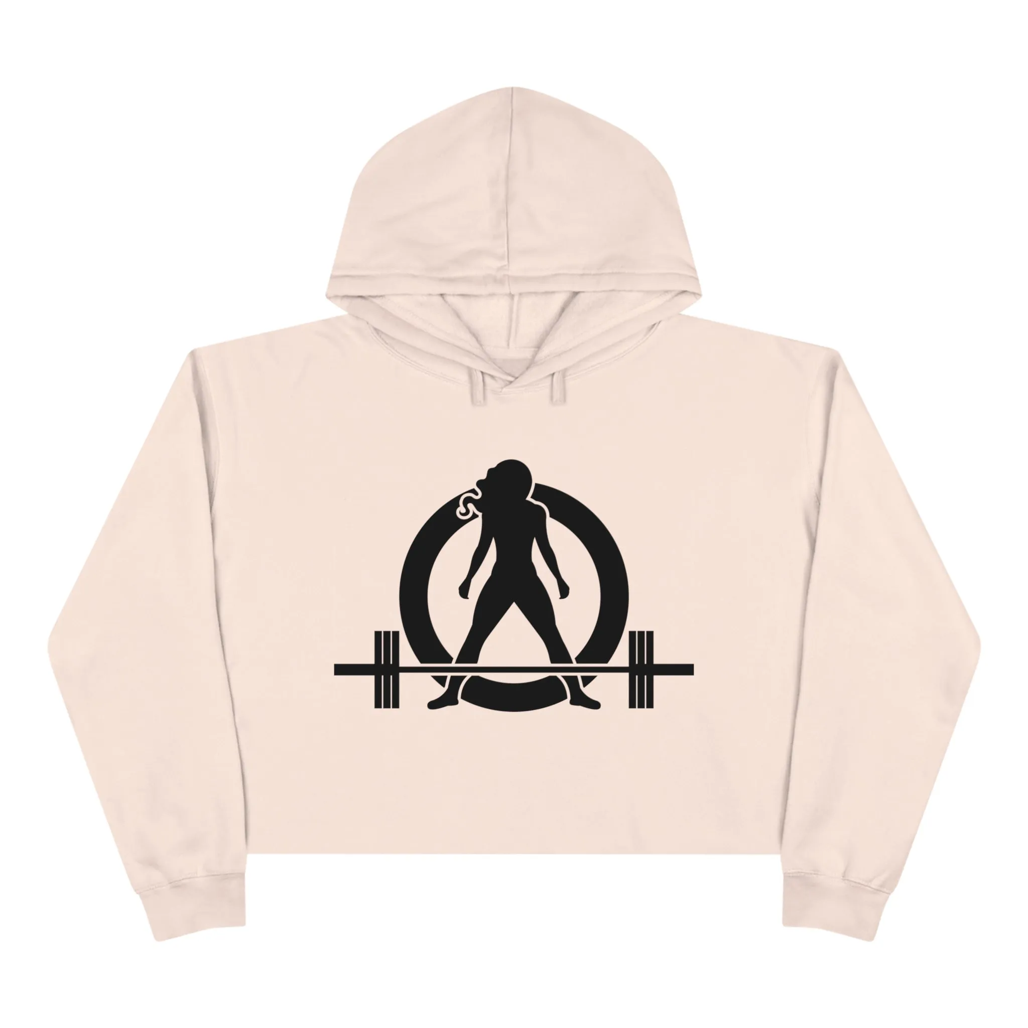 I Could Hip Thrust You - Crop Hoodie - Classic Black Logo Front & Back