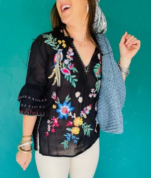 Jeanette Ruffle Sleeve Blouse