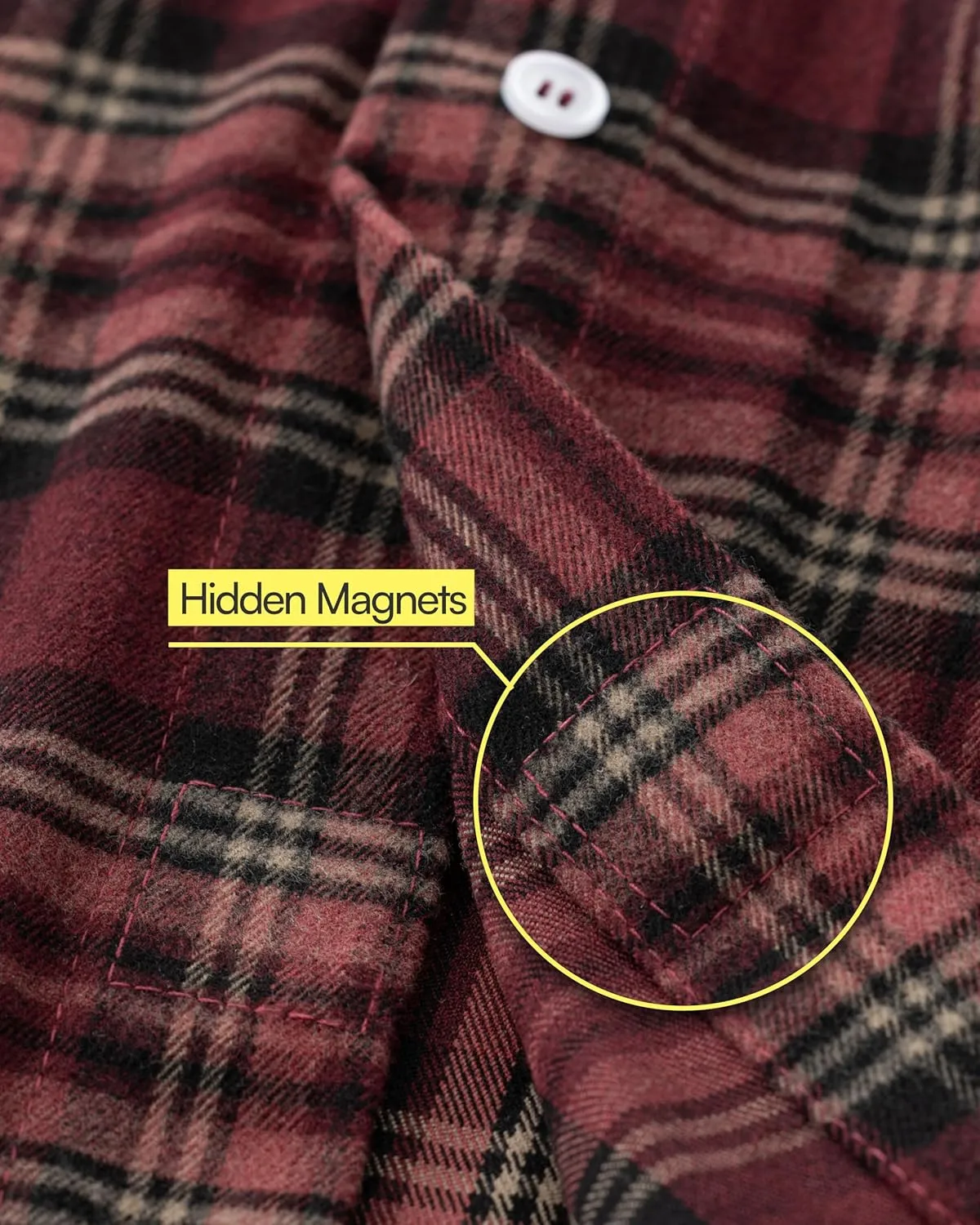 Joe & Bella Men's Magnetic Button Flannel Shirt - Adaptive Magnetic Shirts for Men
