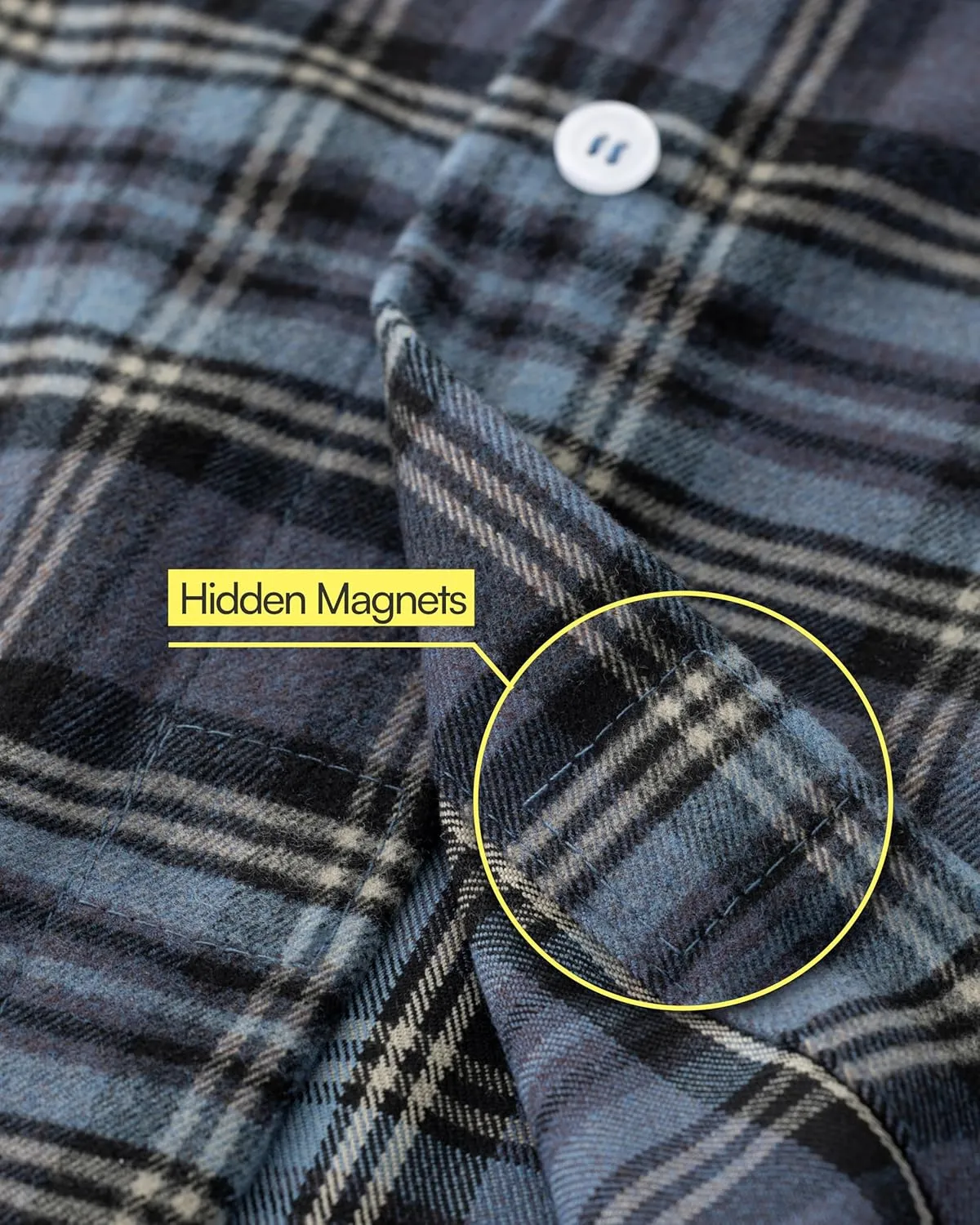 Joe & Bella Men's Magnetic Button Flannel Shirt - Adaptive Magnetic Shirts for Men