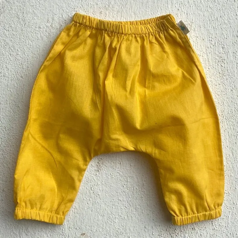 Kids Unisex Organic Cotton Patang Jhabla with Yellow Pants