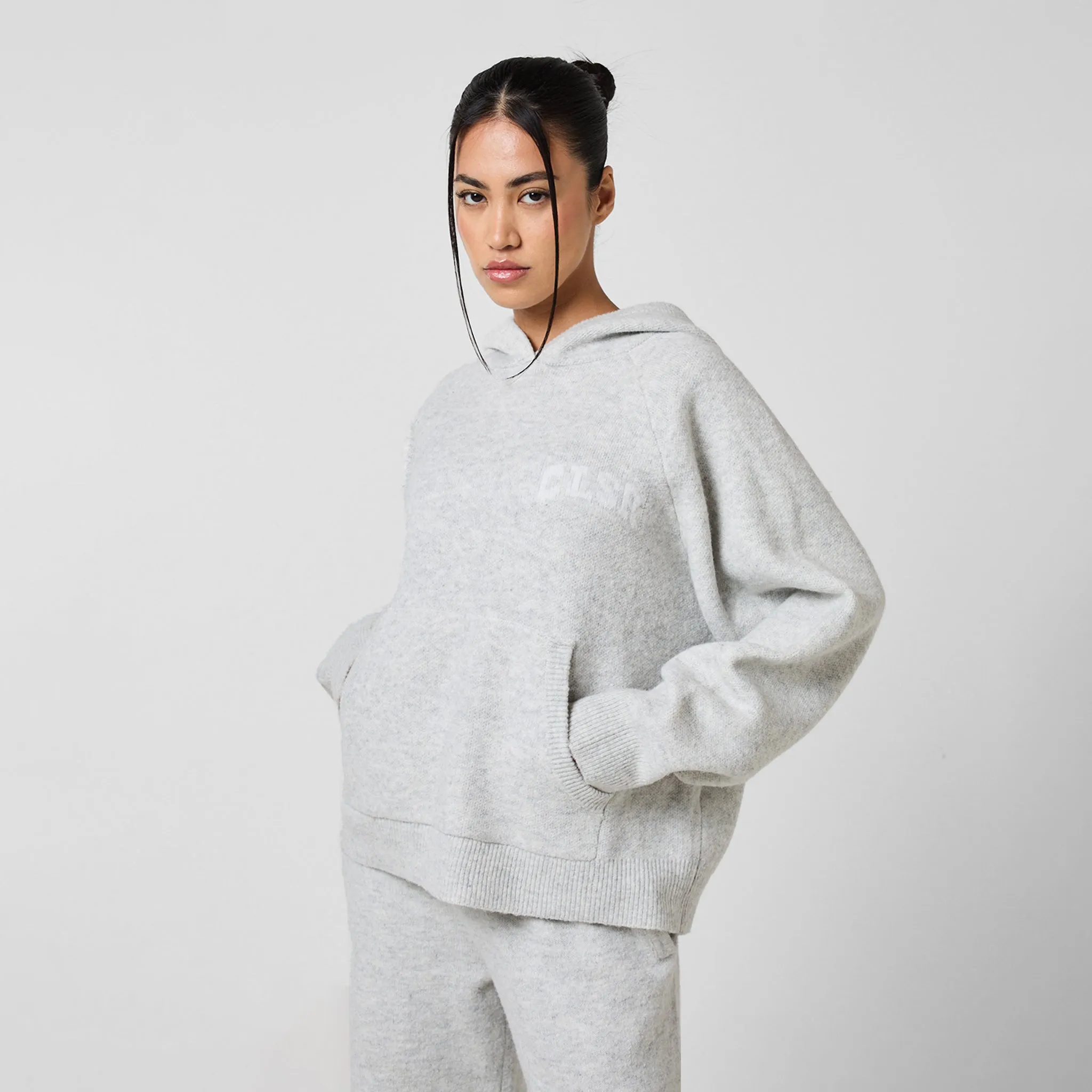 Knit CLSR Hoodie | Light Grey Marl