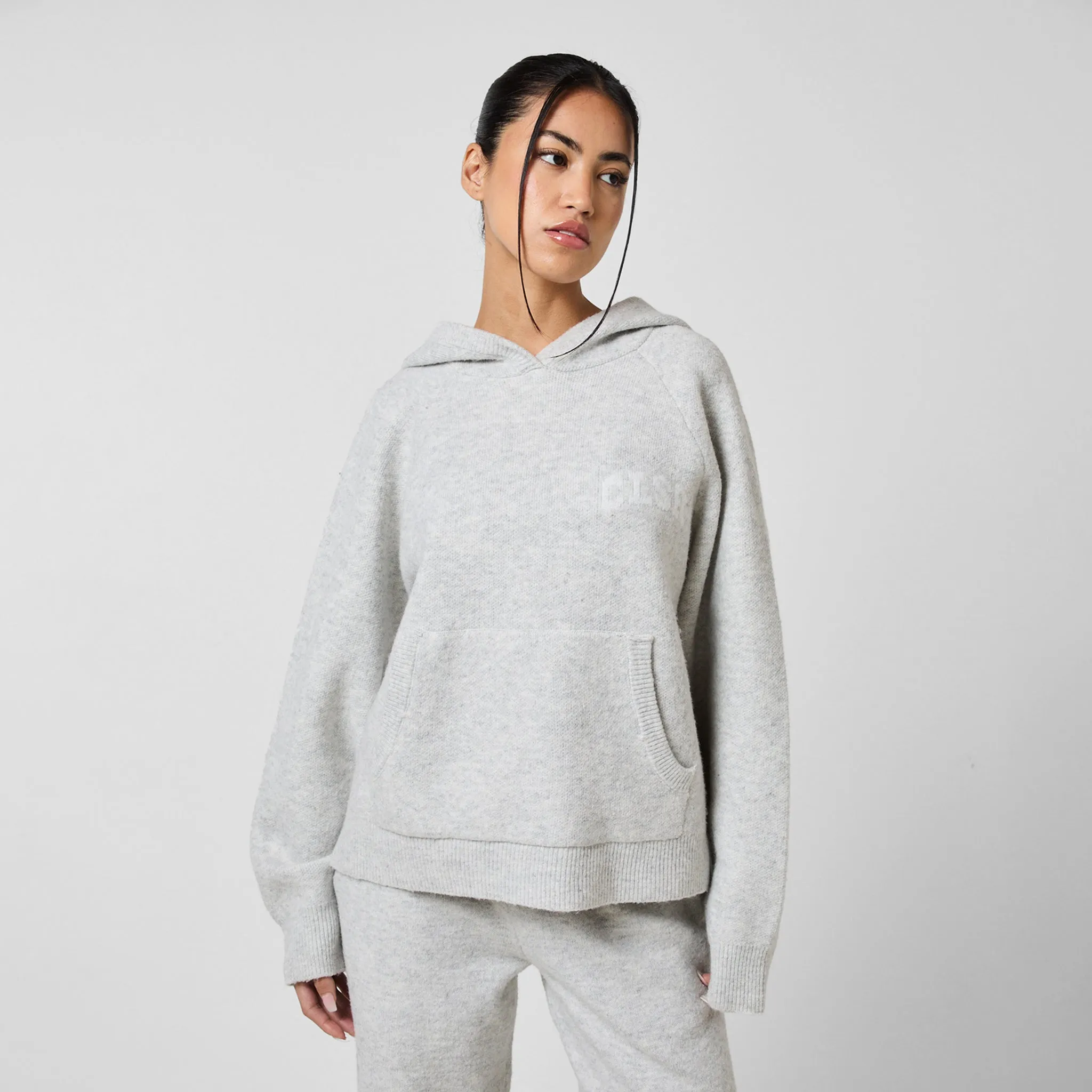 Knit CLSR Hoodie | Light Grey Marl