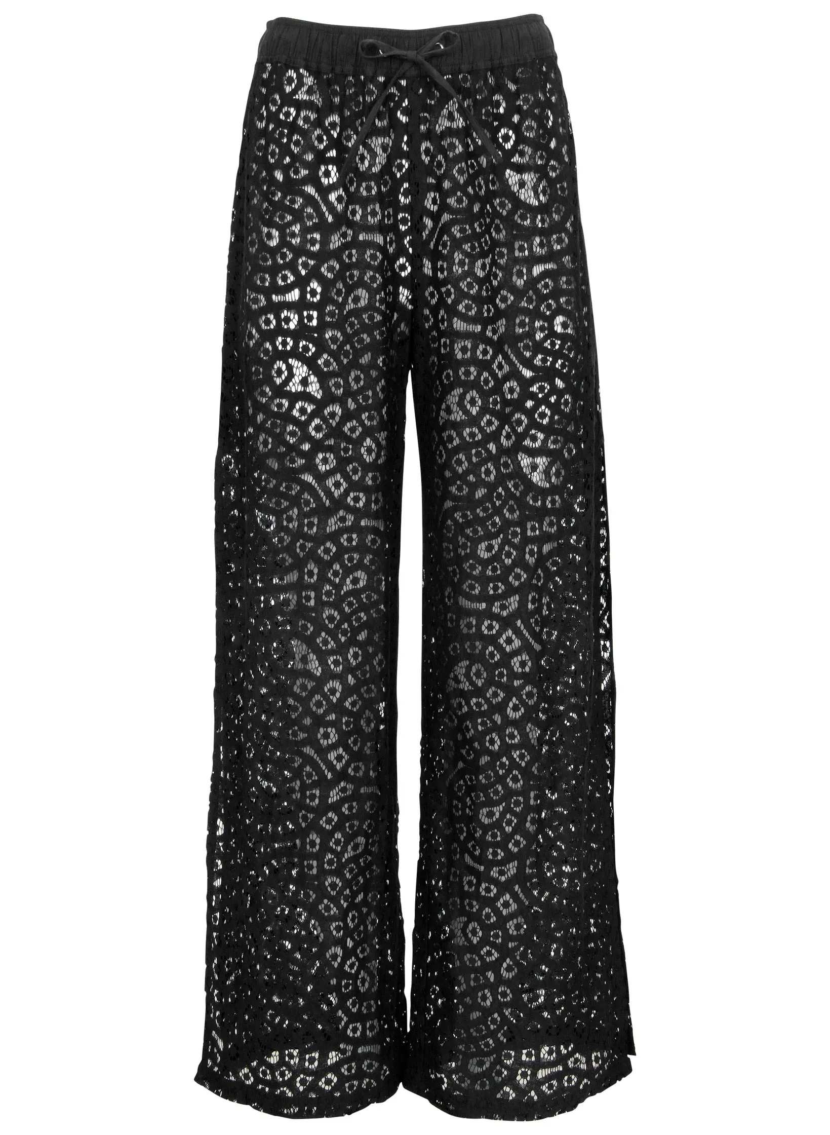 Lace Cover-Up Pant - Black