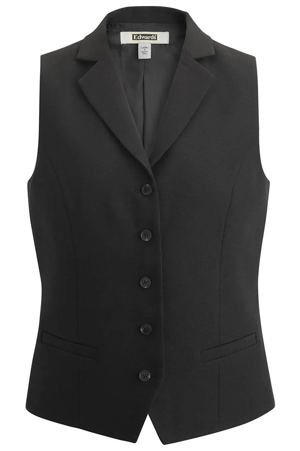 Ladies' Dress Lapel Vest - Black