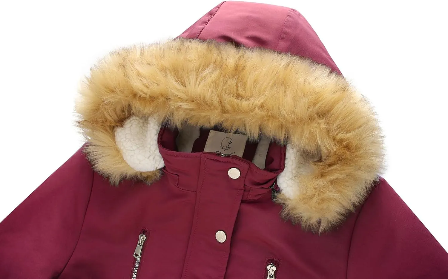 Lamgool Women's Sherpa Fleece Down Jacket Thicken Winter Coat Warm Parka with Hood