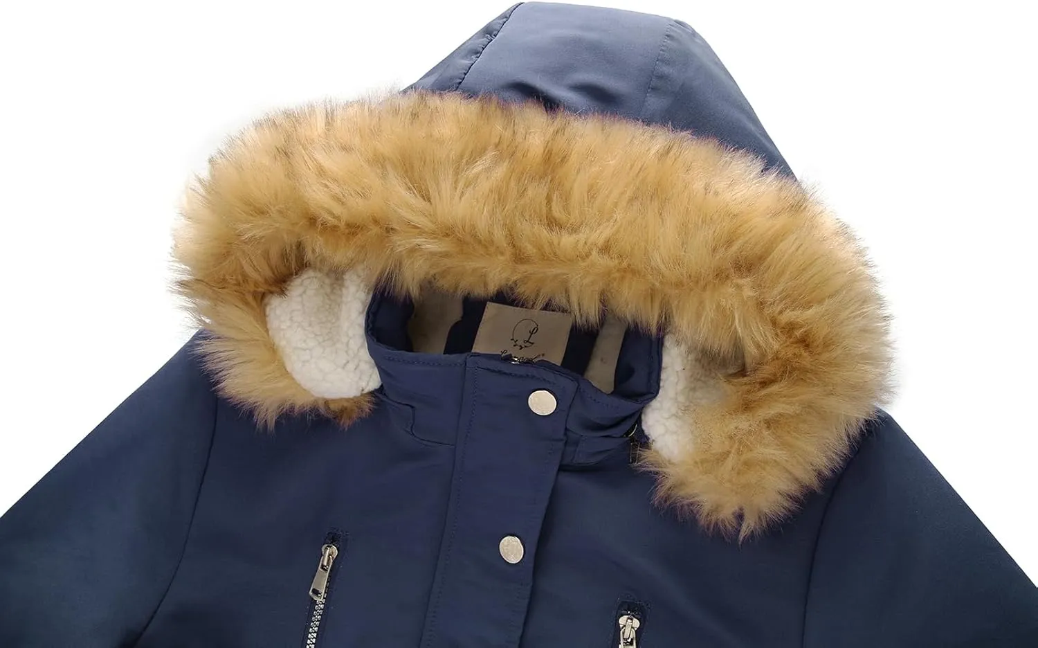 Lamgool Women's Sherpa Fleece Down Jacket Thicken Winter Coat Warm Parka with Hood