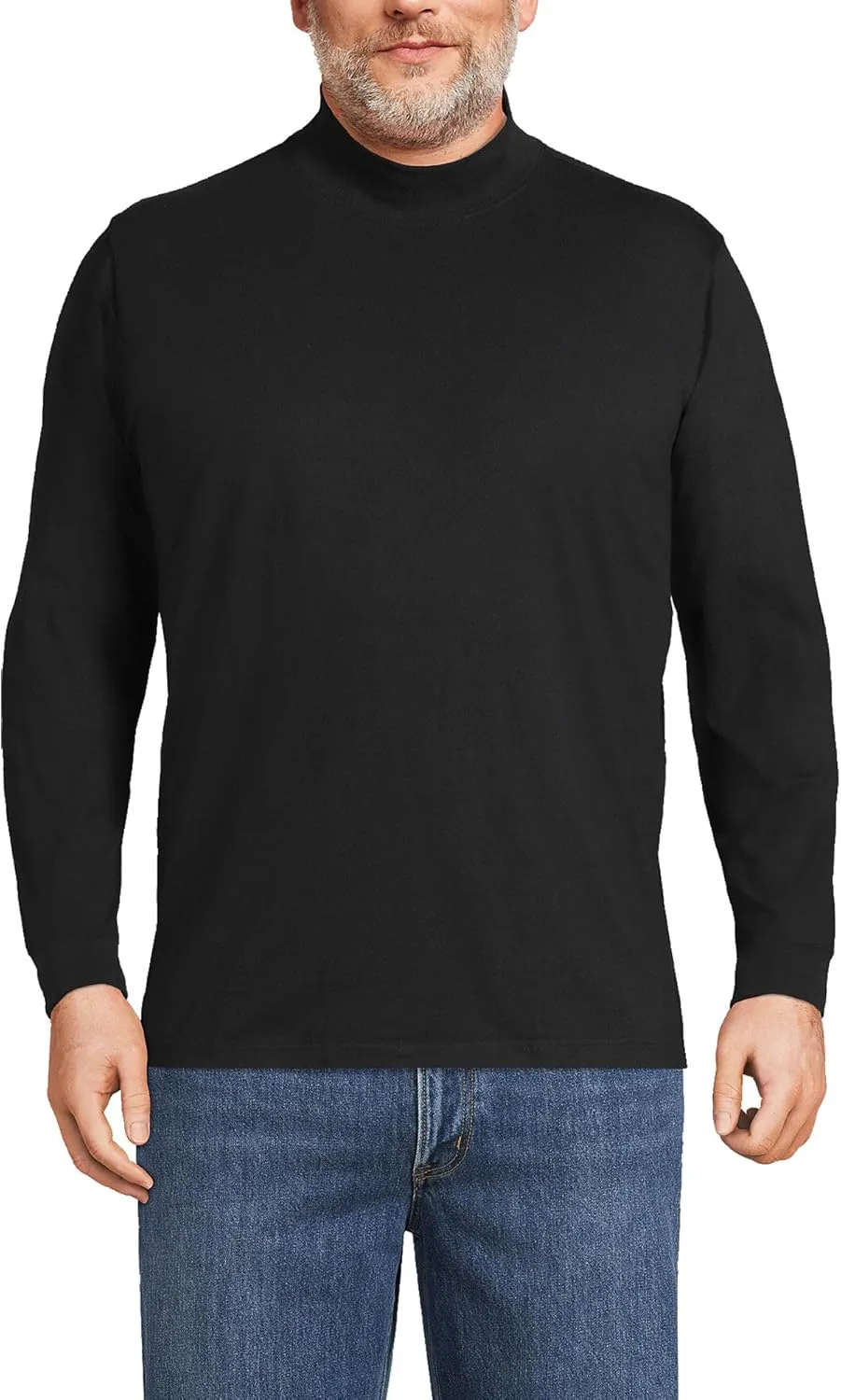 Lands' End Men's Super-T Cotton-Blend Mock Turtleneck Shirt