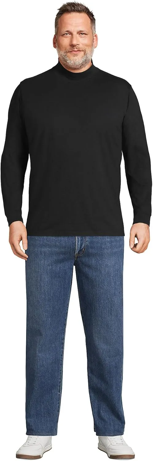 Lands' End Men's Super-T Cotton-Blend Mock Turtleneck Shirt