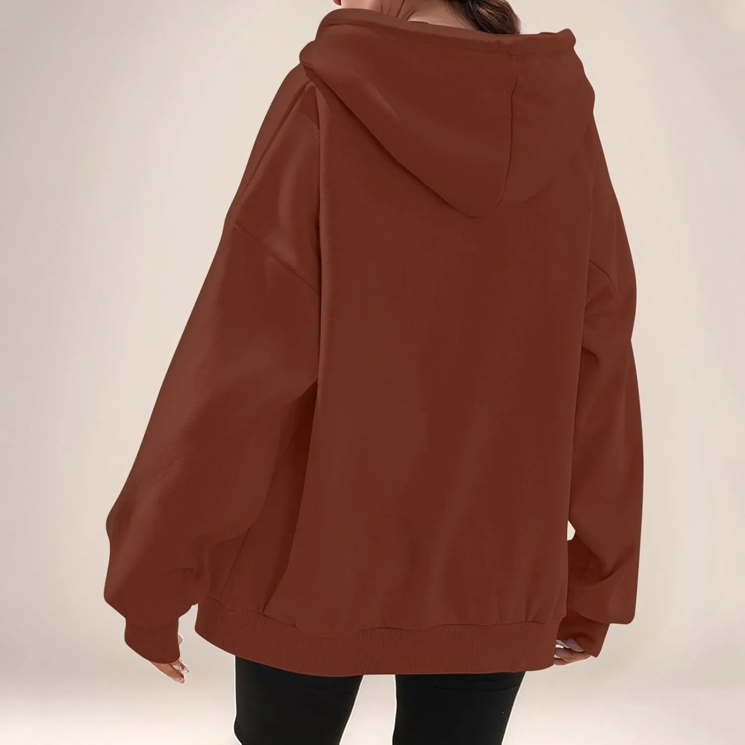 lcyhony Womens Fleece Zip Up Hoodie Trendy Oversized Long Sleeve Sweatshirt Lightweight Casual Workout Jackets with Pockets