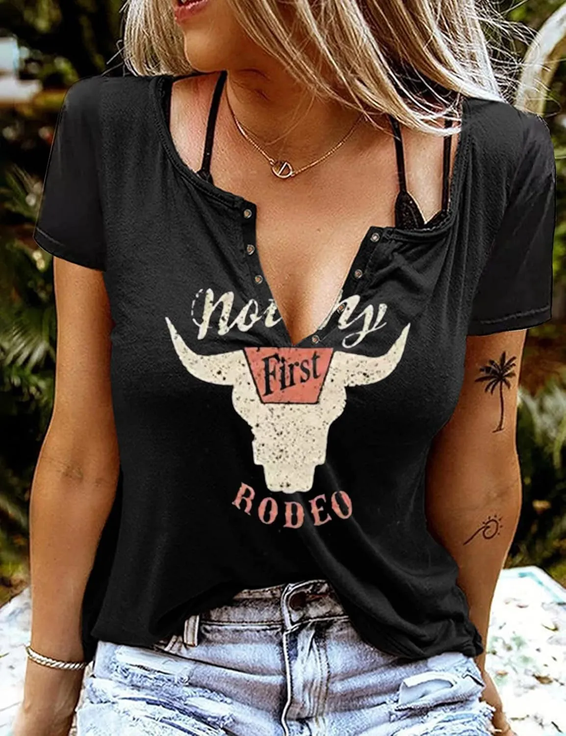 Let 'er Rip Cowboy T-Shirt Tee Women Casual Country Music Short Sleeve Tees Tops