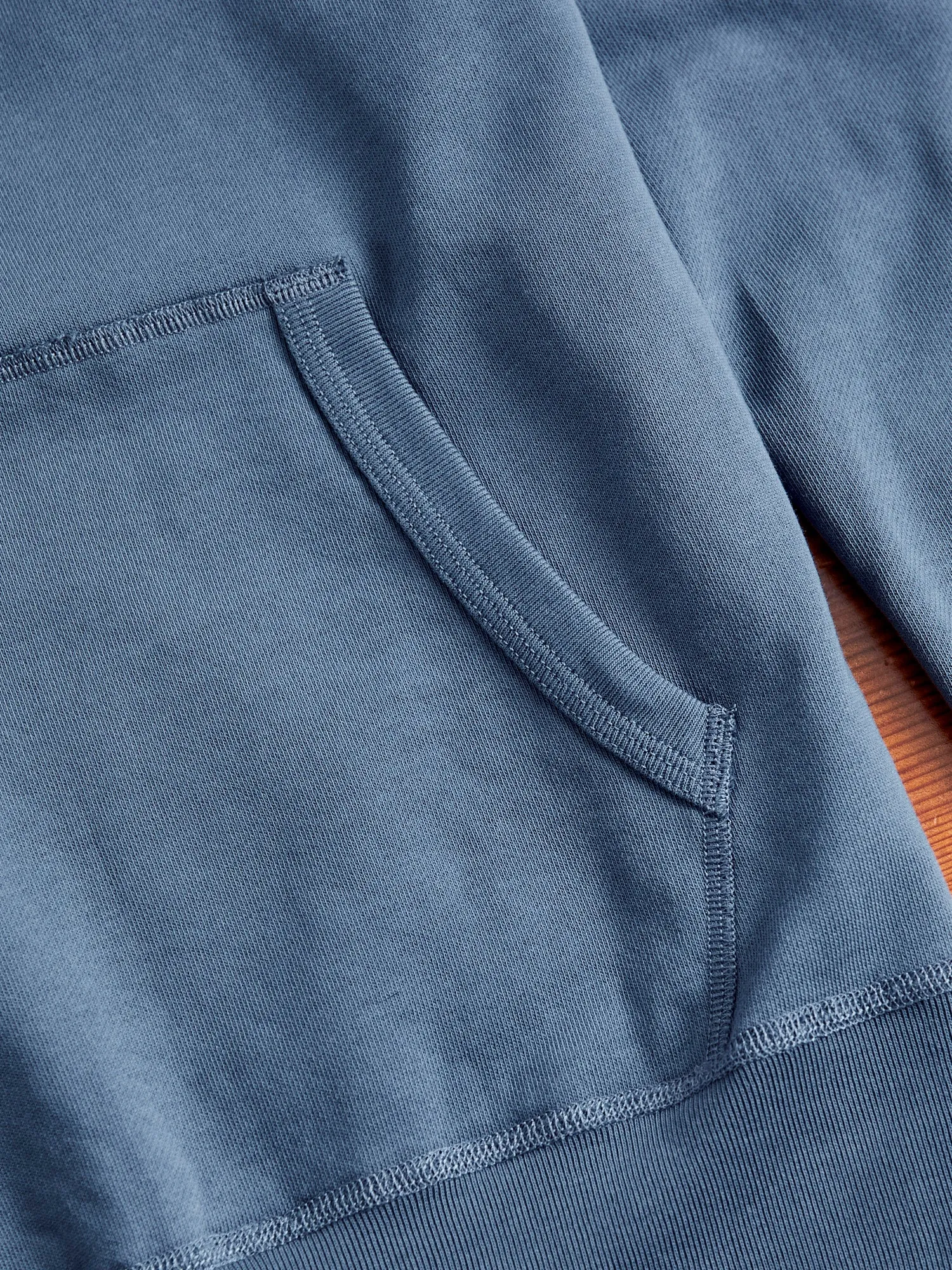 Lightweight Pullover Hoodie in Washed Blue
