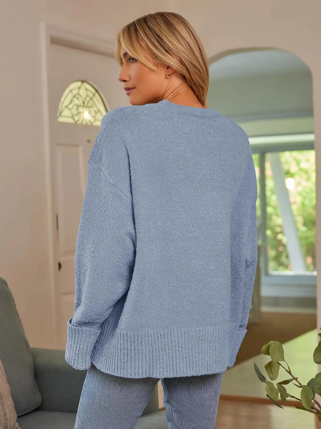 LILLUSORY Women's Oversized Sweaters Fuzzy Chunky Warm Pullover Sweater