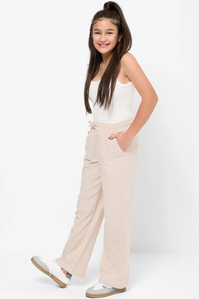 Linen Pull On Pants Stone