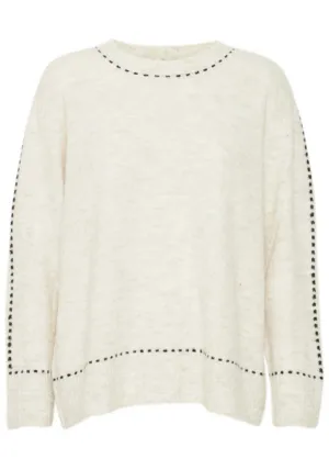 Long Sleeve Knit Pullover - Limestone Melange Mix