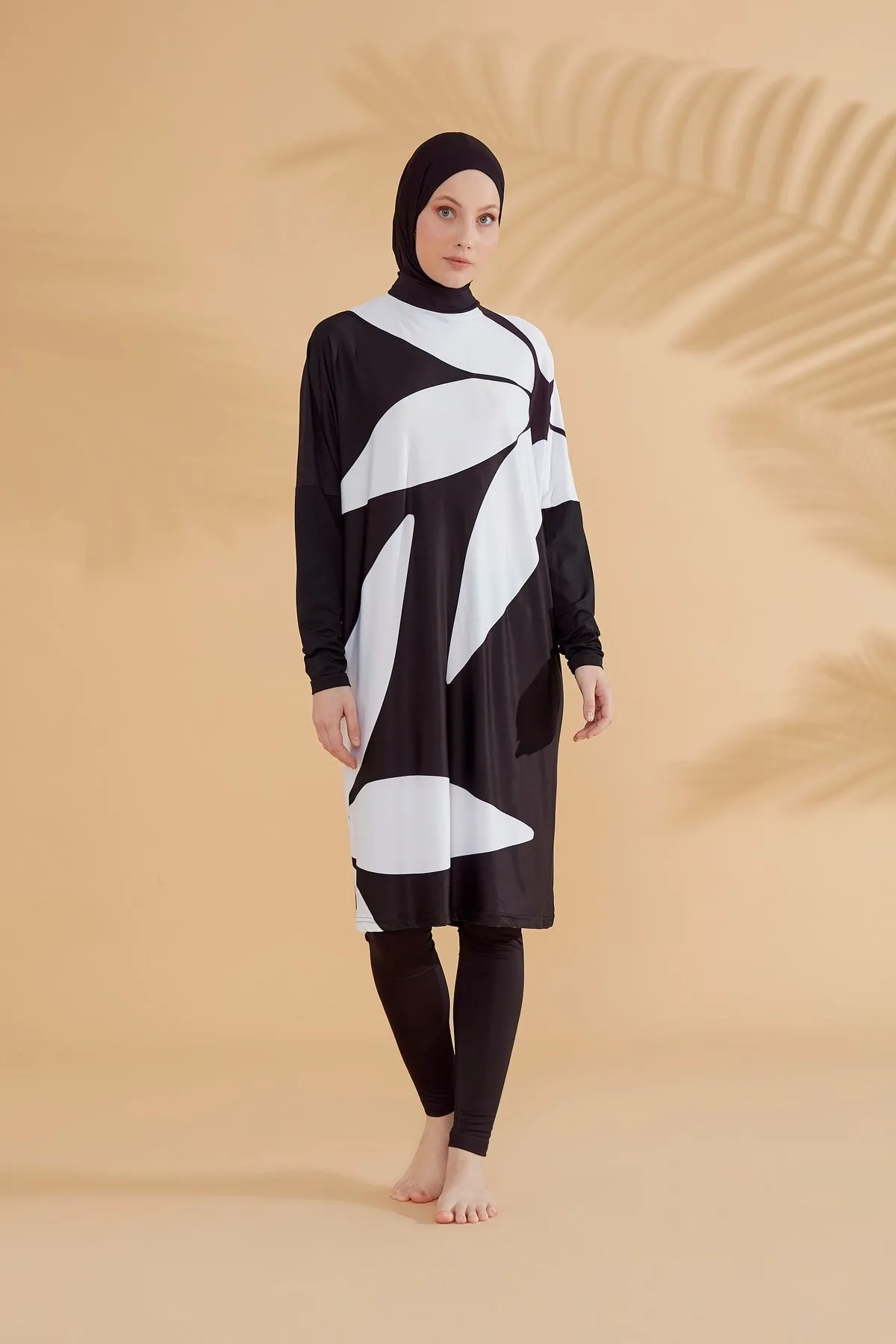 Lycra Black Burkini Modest Swimwear M2309
