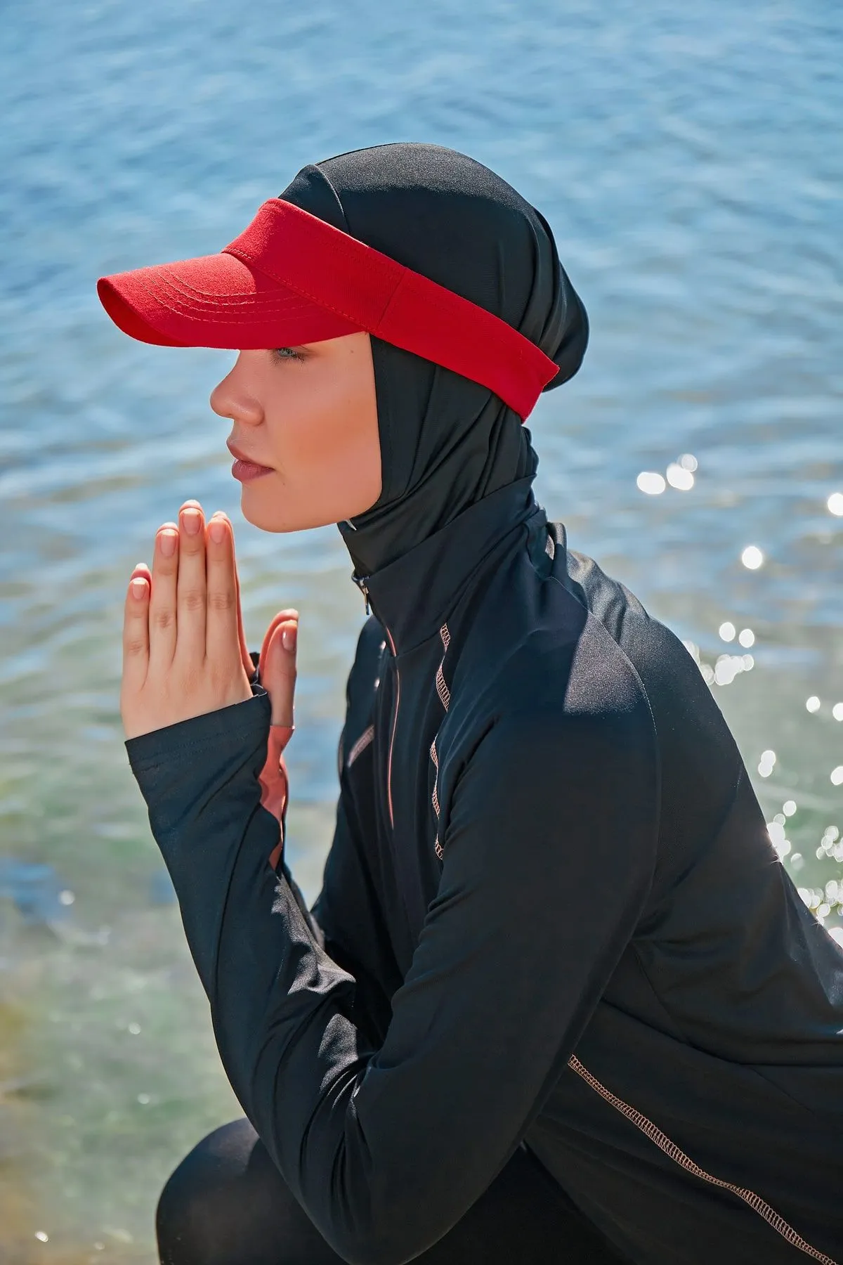Lycra Black Burkini Modest Swimwear M2333