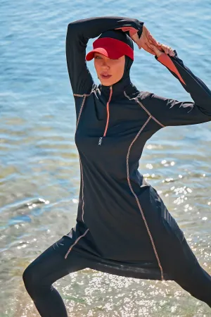 Lycra Black Burkini Modest Swimwear M2333
