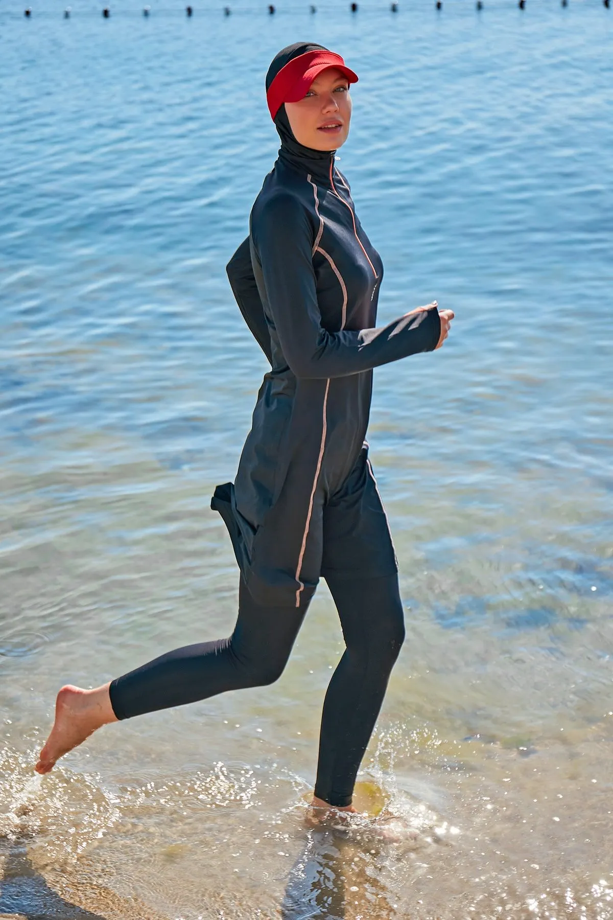 Lycra Black Burkini Modest Swimwear M2333