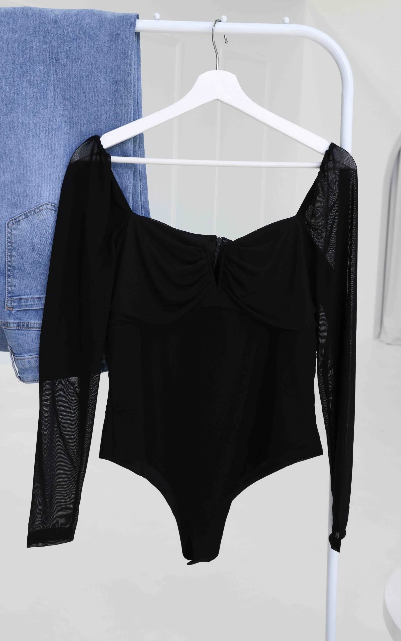 Madison Mesh Bodysuit - Black