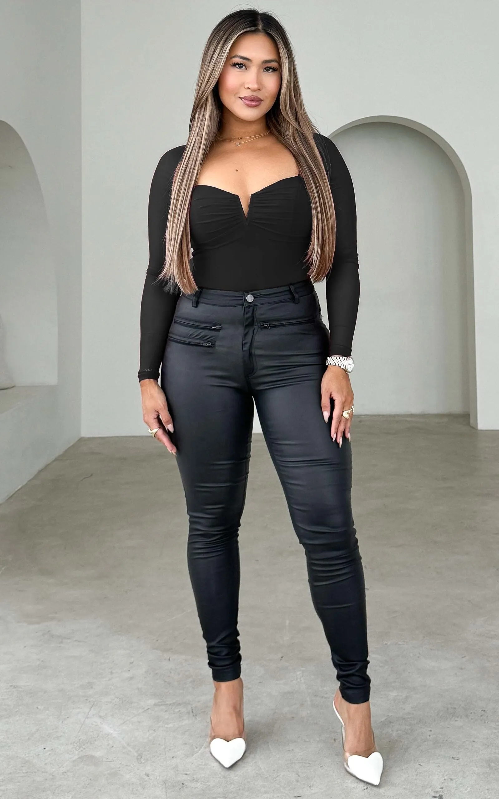 Madison Mesh Bodysuit - Black