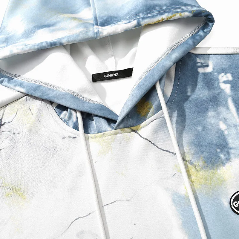 Marble Print Graffiti Space Cotton Hoodies