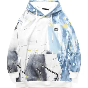 Marble Print Graffiti Space Cotton Hoodies