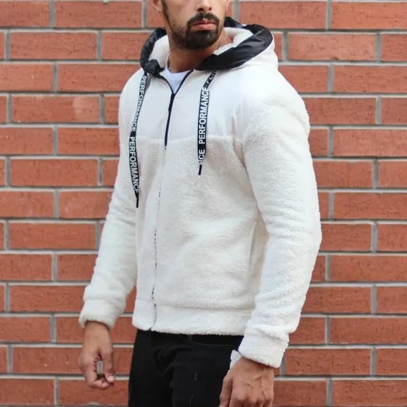 Men'S Fashion Modern Plush Zipper Long Sleeve Hoodie