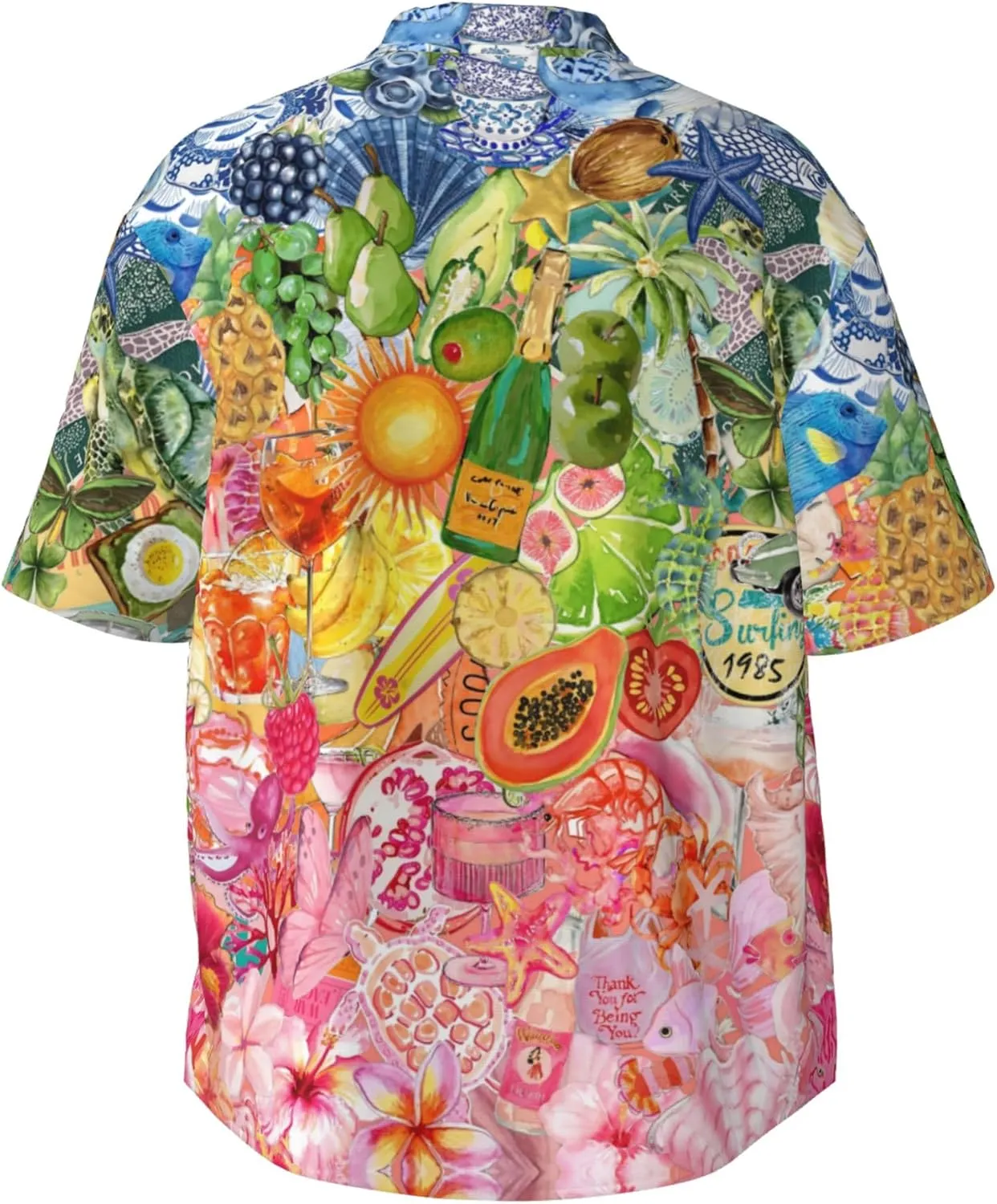 Men's Hawaiian Beach Shirt, Short Sleeve Shirts for Men, Quick-Dry Button Up Shirt