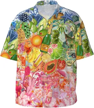 Men's Hawaiian Beach Shirt, Short Sleeve Shirts for Men, Quick-Dry Button Up Shirt