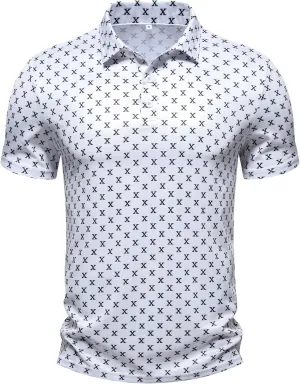 Men's Performance Golf Polo Shirt Moisture Wicking Quick Dry Short Sleeve Polo Shirts for Men Casual Activewear