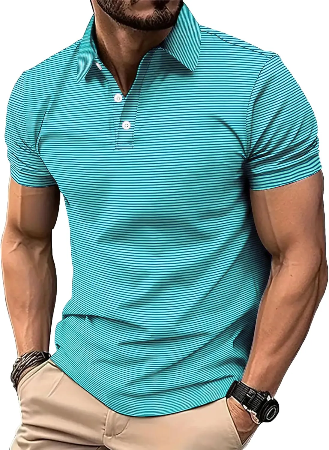 Men's Performance Golf Polo Shirt Moisture Wicking Quick Dry Short Sleeve Polo Shirts for Men Casual Activewear