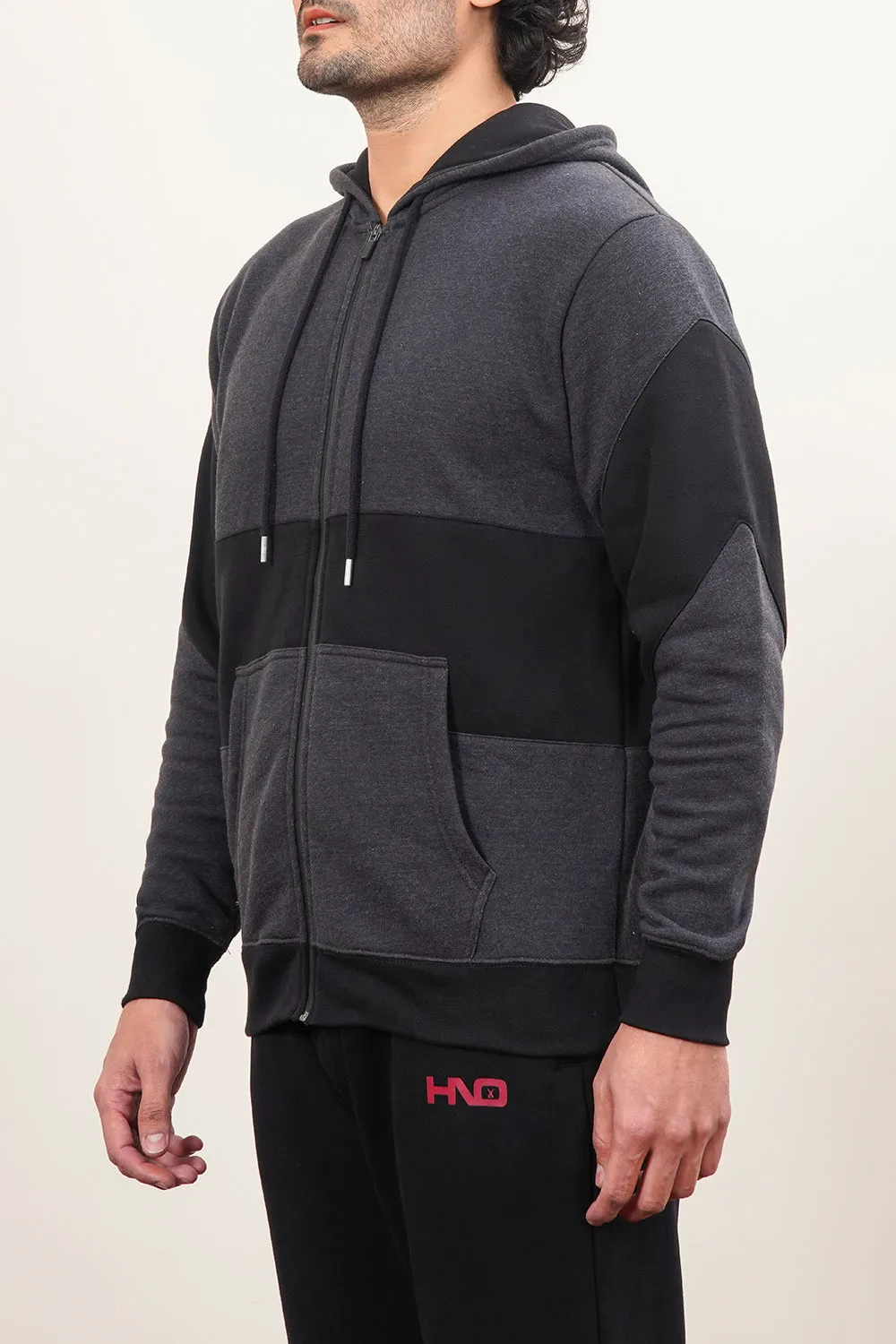 Men'S Premium Paneled Zipper With Hood