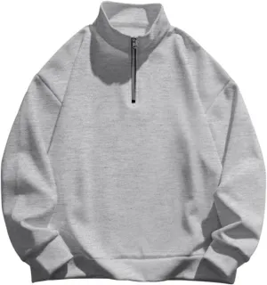 Mens Quarter Zip Up Pullover Lightweight Mock Neck Sweatshirt Casual Long Sleeve Shirt 1/4 Zip Pullover Mens 2024