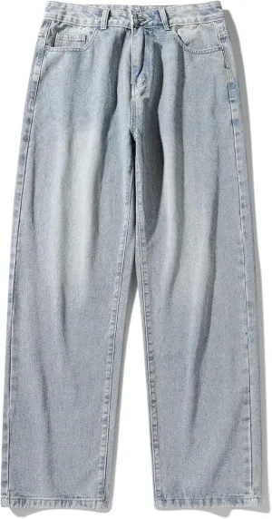 Mens Slim-Fit Jeans Regular Fit Straight Leg Denim Pants