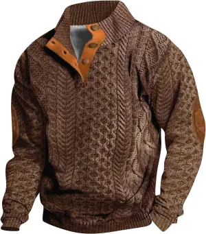 Men's Western Aztec Sweatshirts Size Sweater Retro Tops with Elbow Patches 2024 Mens Big And Tall Sweaters Mens