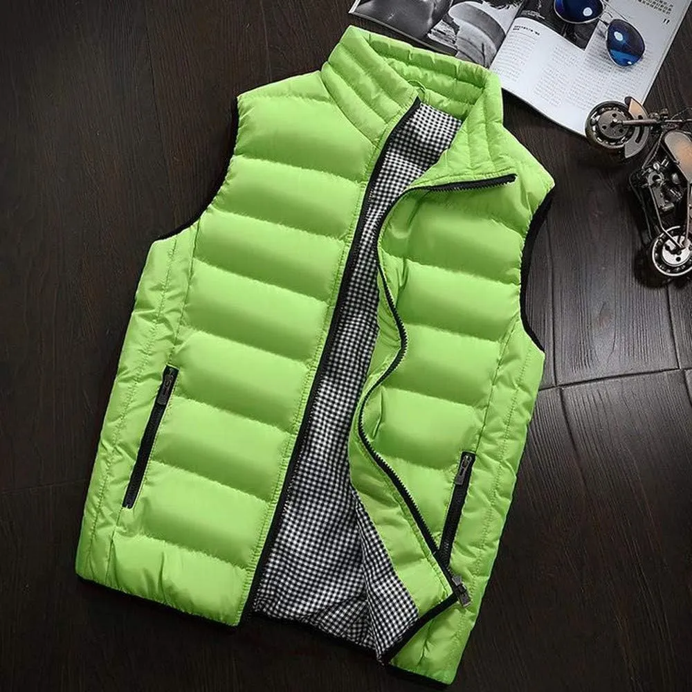 Mens Winter Coats Men Autumn Coat Padded Cotton Vest Warm Hooded Thick Vest Tops Jacket Jackets