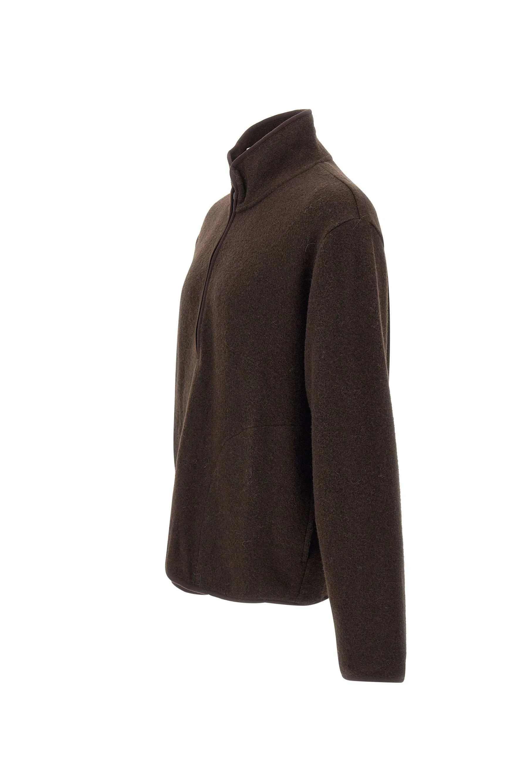 Men's Wool and Cotton Half-Zip Sweatshirt