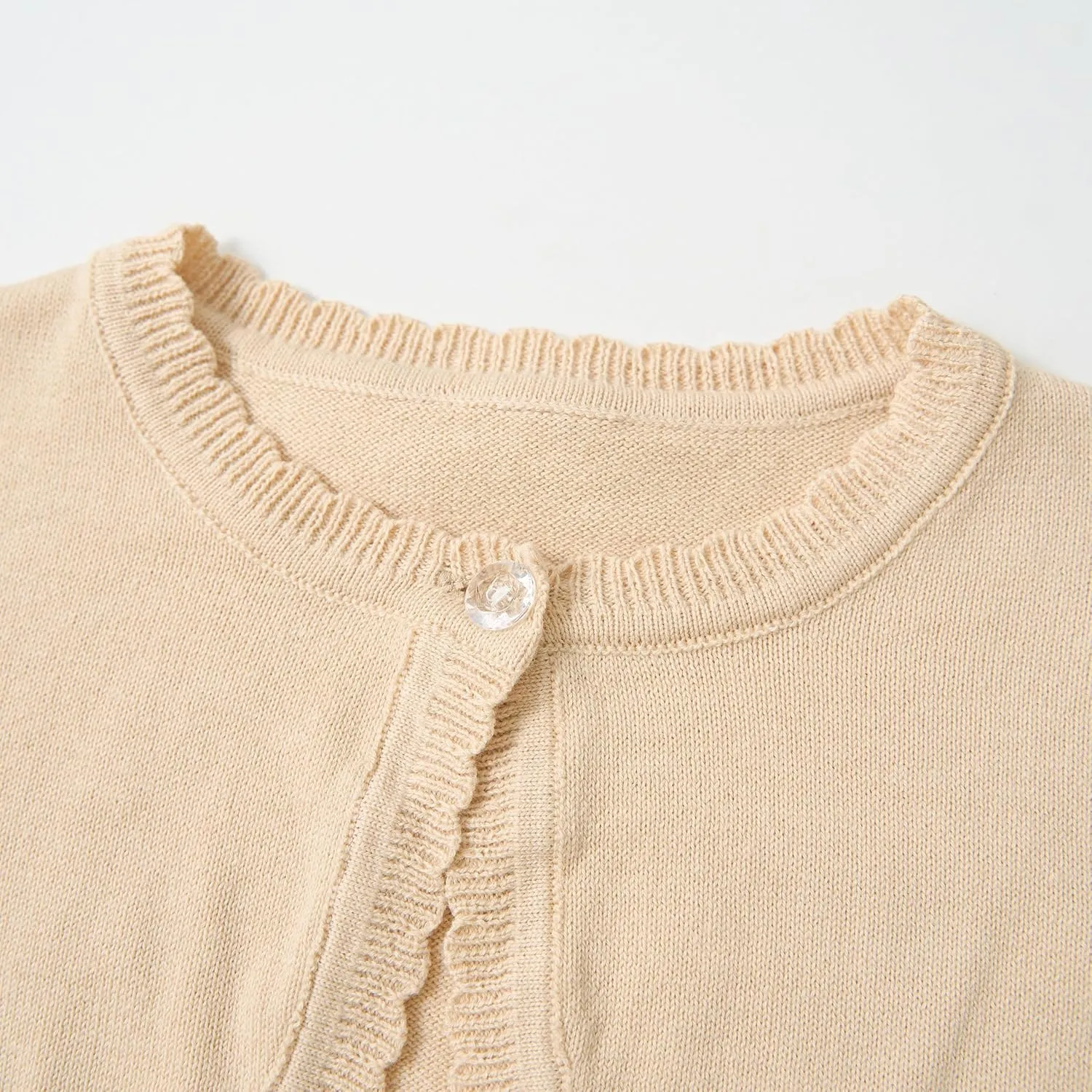 Miipat Toddler Girls Cardigan Long Sleeve Bolero Shrug Kids Knit Sweater Cover Up Button Closure Cropped Tops