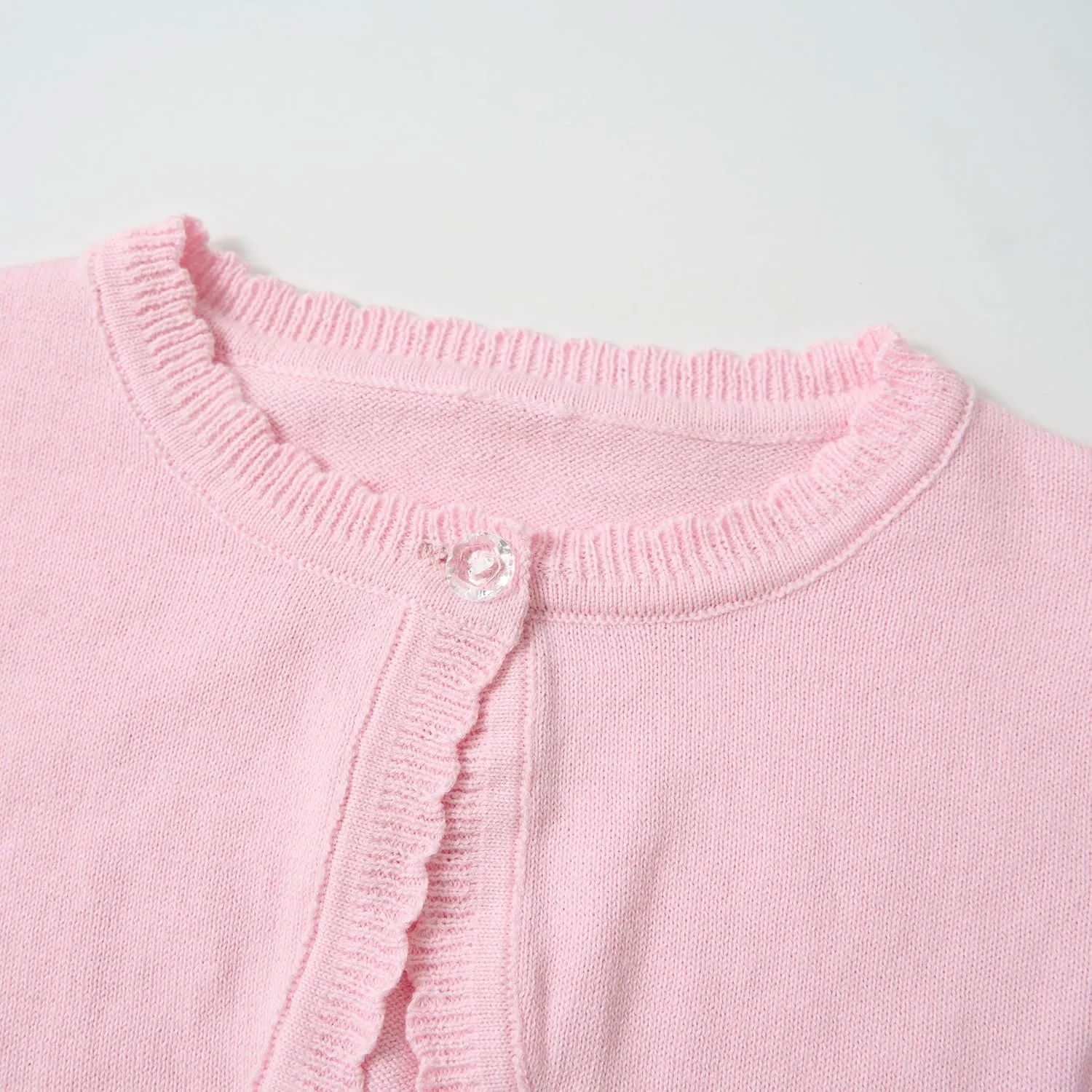 Miipat Toddler Girls Cardigan Long Sleeve Bolero Shrug Kids Knit Sweater Cover Up Button Closure Cropped Tops