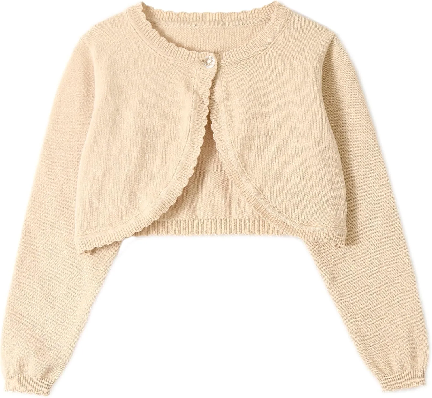 Miipat Toddler Girls Cardigan Long Sleeve Bolero Shrug Kids Knit Sweater Cover Up Button Closure Cropped Tops