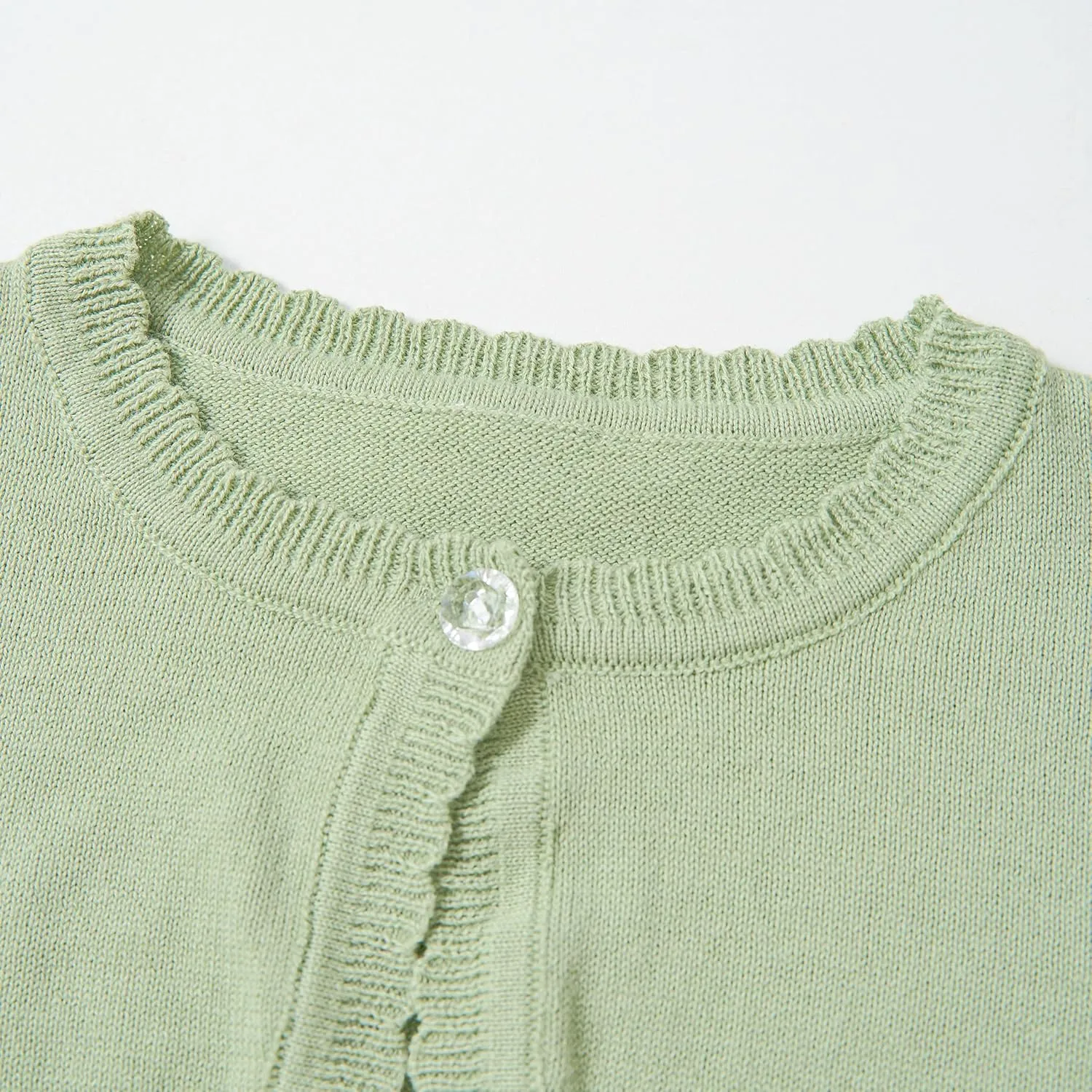 Miipat Toddler Girls Cardigan Long Sleeve Bolero Shrug Kids Knit Sweater Cover Up Button Closure Cropped Tops